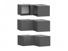Антресоль (АН50+АН75+планка) Эккервуд (графит) в Завьялово - zavyalovo.mebel-nsk.ru | фото