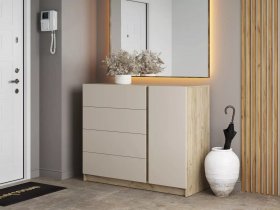 Комод Бостон  КМ-001 (дуб крафт серый/кашемир) в Завьялово - zavyalovo.mebel-nsk.ru | фото