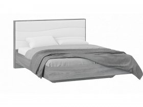 Кровать двуспальная 1,6 м «Миранда» Тип 1 (Дуб Гамильтон/Белый глянец) в Завьялово - zavyalovo.mebel-nsk.ru | фото