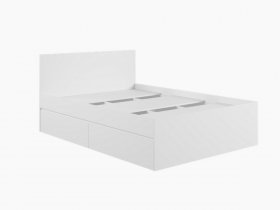 Кровать двуспальная с ящиками 1,4м Мадера-М1400 (белый) в Завьялово - zavyalovo.mebel-nsk.ru | фото