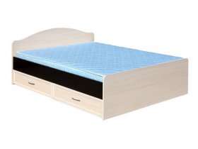 Кровать  двуспальная с ящиками 1,6м-1 (круглая спинка) в Завьялово - zavyalovo.mebel-nsk.ru | фото