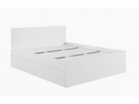 Кровать двуспальная с ящиками 1,6м Мадера-М1600 (белый) в Завьялово - zavyalovo.mebel-nsk.ru | фото