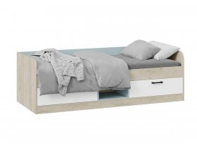 Кровать комбинированная «Оливер» Тип 1 401.003.000 (дуб крафт серый/белый/серо-голубой) в Завьялово - zavyalovo.mebel-nsk.ru | фото