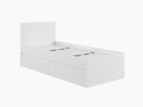 Кровать односпальная с ящиками 0,9м Мадера-М900 (белый) в Завьялово - zavyalovo.mebel-nsk.ru | фото