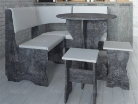 Кухонный уголок Лотос  (цемент темный к/з White) в Завьялово - zavyalovo.mebel-nsk.ru | фото