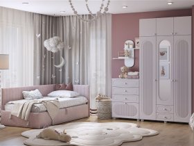 Модульная детская Милана (белое дерево/сакура) в Завьялово - zavyalovo.mebel-nsk.ru | фото