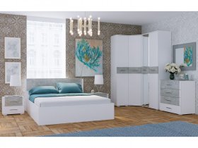 Модульная спальня Бьянка (белый/бетон) в Завьялово - zavyalovo.mebel-nsk.ru | фото