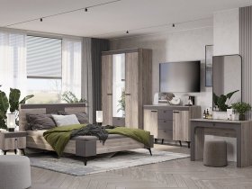 Модульная спальня Кассандра (дуб смоки/MF14) в Завьялово - zavyalovo.mebel-nsk.ru | фото