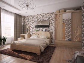 Модульная спальня Виктория-1 (дуб сонома) в Завьялово - zavyalovo.mebel-nsk.ru | фото