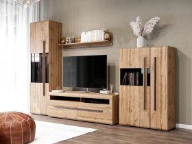 Модульная стенка Ницца (дуб вотан) в Завьялово - zavyalovo.mebel-nsk.ru | фото