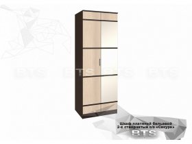 Шкаф двухстворчатый с зеркалом платяной-бельевой Сакура (BTS) в Завьялово - zavyalovo.mebel-nsk.ru | фото