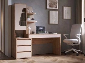 Стол компьютерный Пифагор (дуб вотан/кашемир) в Завьялово - zavyalovo.mebel-nsk.ru | фото