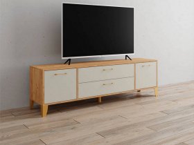 Тумба под ТВ Парус-13 (дуб крафт золотой/кашемир) в Завьялово - zavyalovo.mebel-nsk.ru | фото