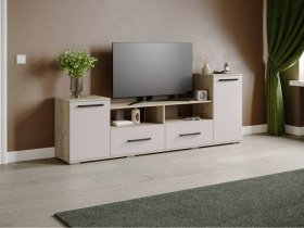 Тумба под ТВ Парус-2 (дуб крафт серый/кашемир) в Завьялово - zavyalovo.mebel-nsk.ru | фото