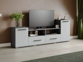 Тумба под ТВ Парус-2 (графит серый/серый камень) в Завьялово - zavyalovo.mebel-nsk.ru | фото